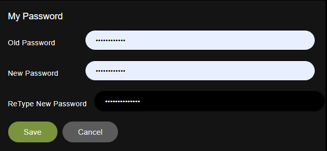 StripChat changing password form