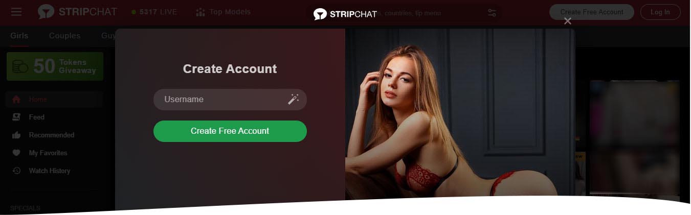 StripChat registration